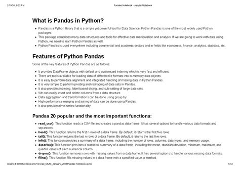Complete Pandas Notebook - Jupyter Notebook - What is Pandas in Python ...