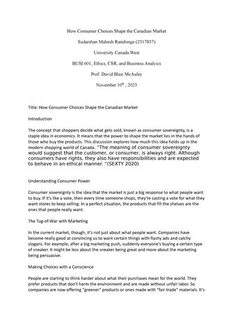 To what extent does the consumer sovereignty concept apply in today’s ...