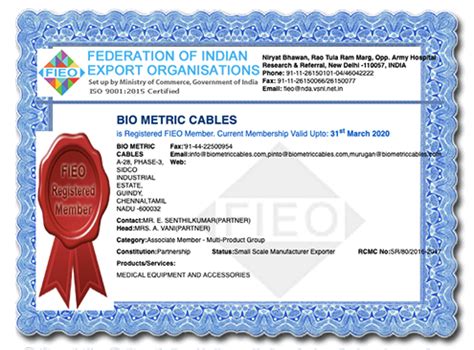 Quality & certifications | Biometric Cables