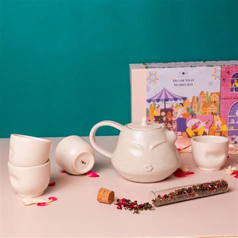 Buy Tea-Time Festive Gift Box - Ceramic Tea Pot Set, Hibiscus Tea – THE ...
