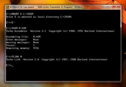 Image result for Commands for Run a Assembly Program in Windows 11 Using TASM
