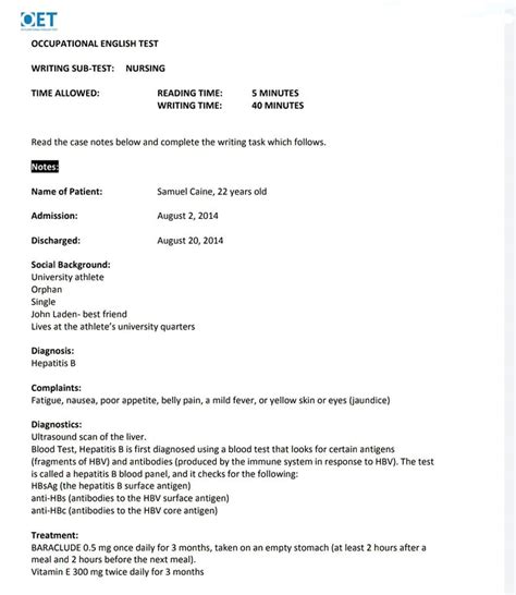 Image result for OET Writing Samples