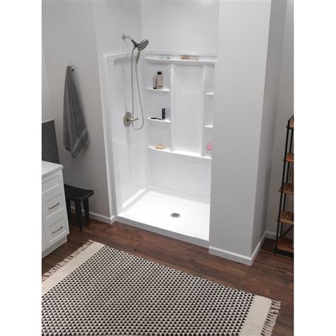 Delta EverEdge 48-in W x 34-in D x 72-in H High Gloss White 3-Piece ...