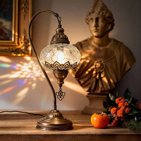 Mozaist Turkish Table Lamp, Swan Neck Mosaic, India | Ubuy