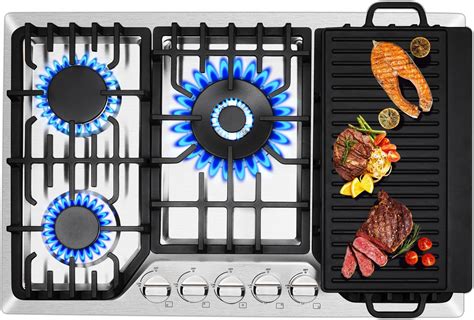 Amazon.com: Frigidaire Gallery 30 Inch Stainless Steel Gas Cooktop, 5 ...