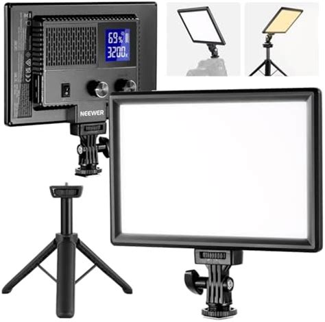 Neewer 2 Pieces Bi-Color 660 LED Video Light and Stand Kit Includes:(2 ...