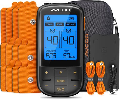 Amazon.com: AVCOO 3-in-1 TENS Unit with 32 Modes, Dual Channel EMS Muscle Stimulator with 40 ...