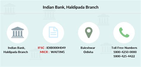 Indian Bank Haldipada IFSC Code IDIB000H049