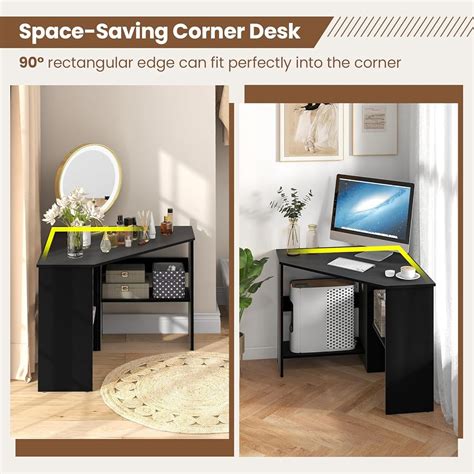 IFANNY Corner Computer Desk, 90 Degrees Triangle Desk India | Ubuy