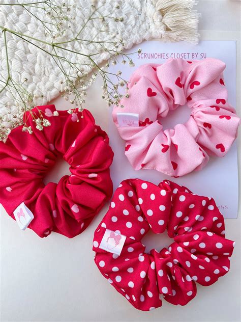 Red & Pink Heart Scrunchies Combo – Scrunchies Closet By Su