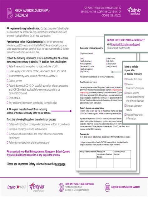 Fillable Online ENTYVIO Prior Authorization Checklist. Use the prior ...