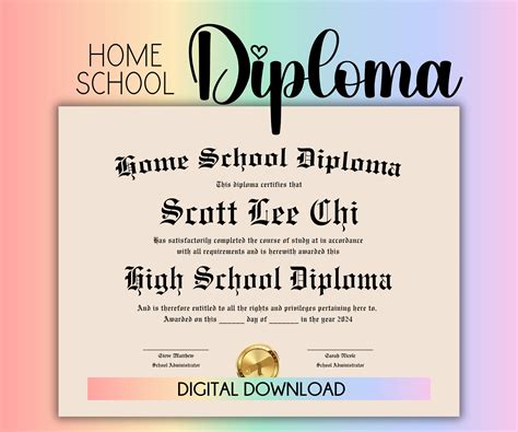 Home School Diploma Template Download Highschool Diploma High School Diploma Template PDF ...