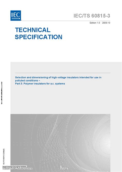 IEC 60815-3: Technical Specification for Polymer Insulators in Polluted ...