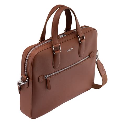 BELFORD TAN LAPTOP BAG - SAFFIANO