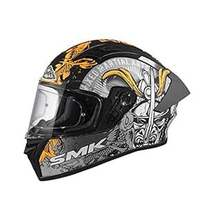 SMK Stellar Sports Samurai Full FACE Helmet with PINLOCK Fited (MA276 ...
