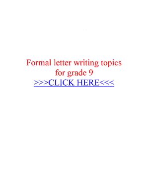 Grade 9 Formal Letter Topics - Fill Online, Printable, Fillable, Blank ...