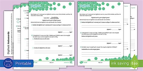 Bereken Digtheid Werkkaarte (teacher made) - Twinkl