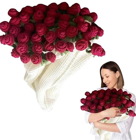 VRB Dec 1pcs 60 CM Diameter Artificial Crochet Flower Bouquet ...