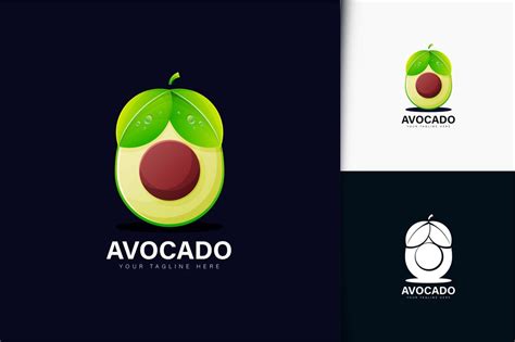 Avocado logo design with gradient | Premium Vector