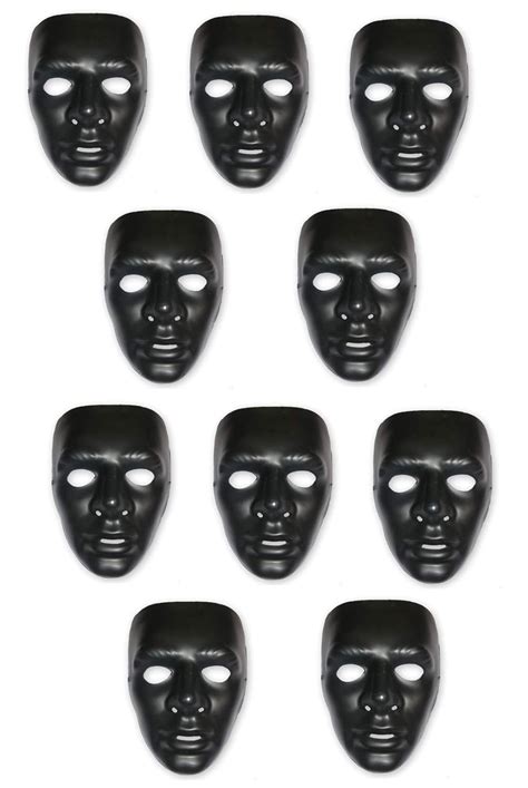 Buy HK balloons Black Mime Robot Mask Plastic Party Mask for Theme ...