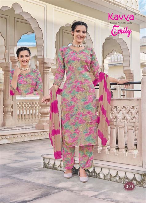 KAVYA EMILY VOL 2 CAPSULE FOIL PRINT FANCY LADIES KURTI COMBO SET AT ...