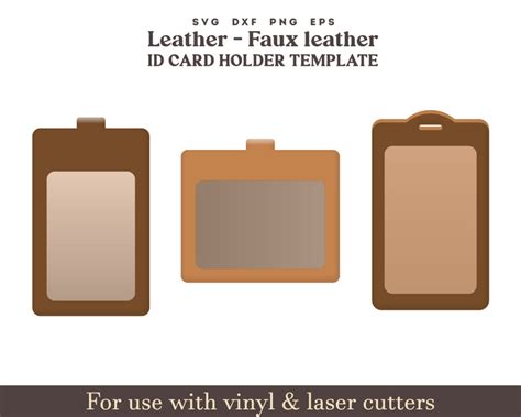 Buy ID Card Cover SVG, Leather Card Holder Template, Faux Leather ...