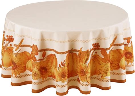 Amazon.com: Alishomtll Round Fall Tablecloth, Thanksgiving Tablecloth ...