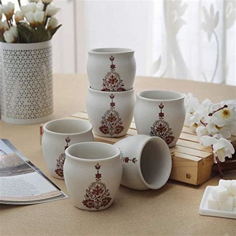 Buy Crock Comforts-Handmade Ceramic Printed Chai Kullar/Kullad/Cups ...