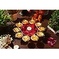 Buy R Ayurveda Copper Diya Shape Flower Decorative Urli Bowl for Home ...