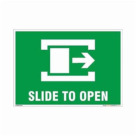 buysafetyposters.com - Slide Right to Open Sign In English - PVC ...
