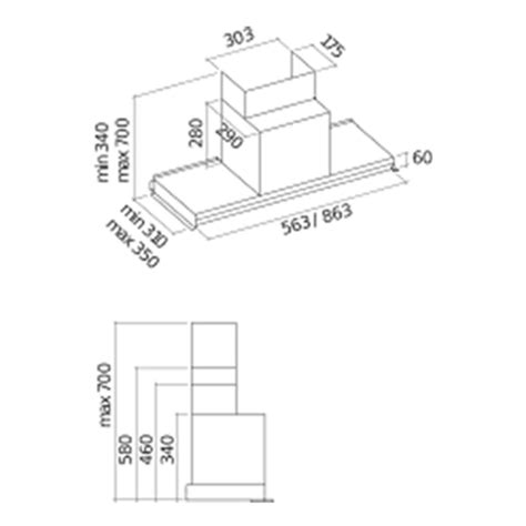 Falmec 90 cm Under Cabinet Wall Mounted Chimney Virgola Plus Fresh ...