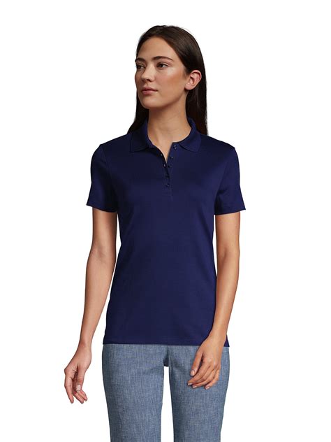 Lands' End Women's Supima Cotton Short Sleeve Polo Shirt - Walmart.com