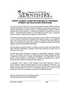 Fillable Online PATIENT CONSENT FORM FOR PURPOSES OF TREATMENT Fax ...