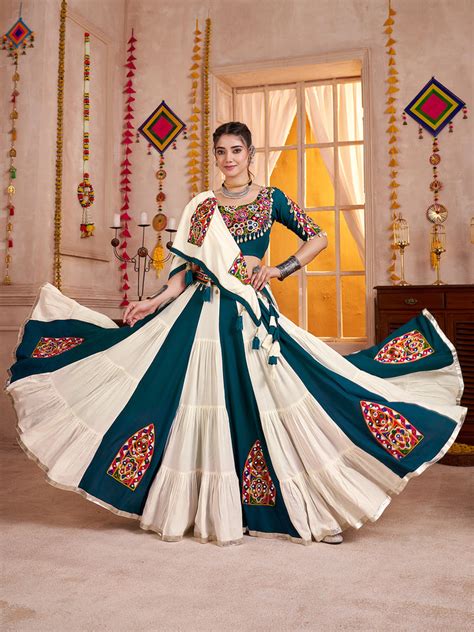 Multi-Color Kutchi Mirror Work Navratri Lehenga Choli - VJV Now - India