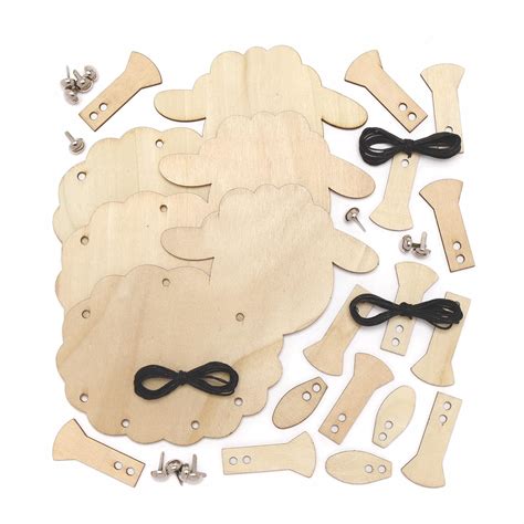 Buy Baker Ross AX822 Fluffy Sheep Wooden Puppet Kits - Pack of 3 ...
