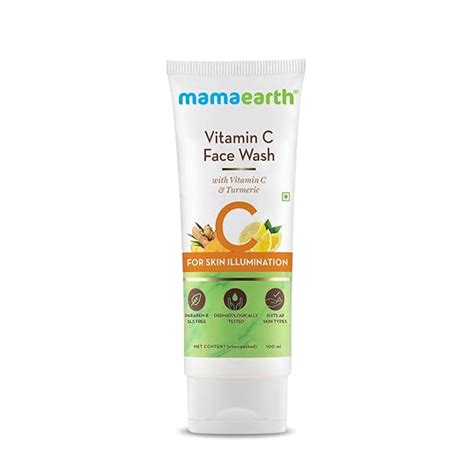 Mamaearth Vitamin C Face Wash with Vitamin C and Turmeric for Skin ...
