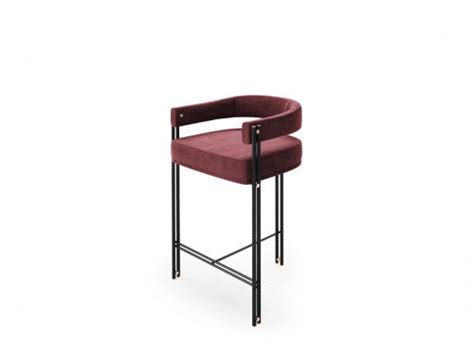 Elegant Bamboo Bar Stool with Metallic Tubular Feet for Stylish Dining ...