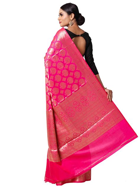 Silkfab Banarasi Silk Saree - Shikargah Madhu Bani Pink for Elegance ...