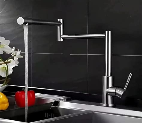 Fossa 360° Swivel Kitchen Mixer Faucet ap Flexible Brushed Nickel ...