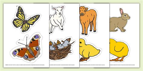 Spring Animals Display Cut-Outs