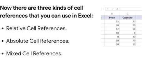 Answer the following. a. What are the three types of cell referencing ...