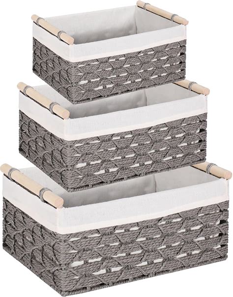 Vagusicc Hand-Woven Paper Rope Wicker Storage Basket with India | Ubuy