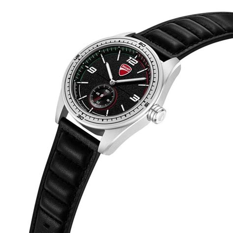 Buy Online Ducati Quartz Analog Black Dial Black Leather Strap Watch ...