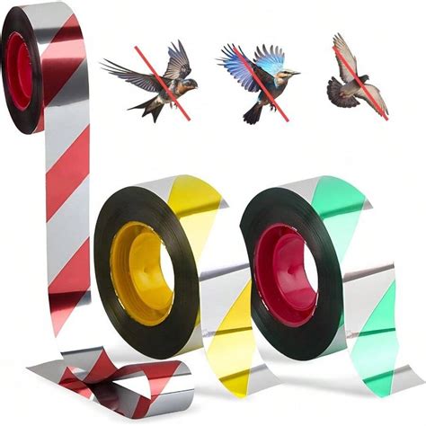 Ahuyentador de pájaros, FainFun 3 rollos con 2,4 cm * 100 m de cinta ...