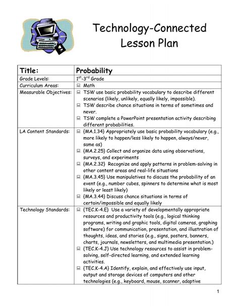 Image result for Lesson Plan About Probability