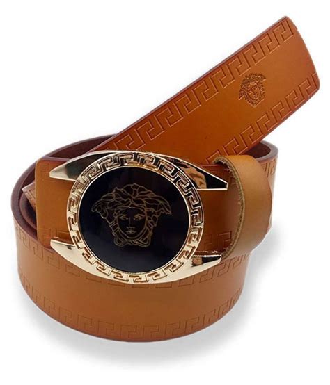 VERSACE BELT Tan Leather Casual Belt: Buy Online at Low Price in India ...