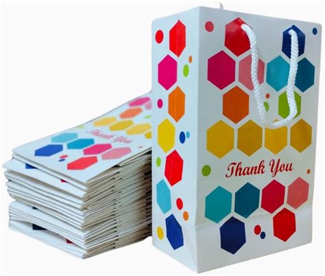 Birthday Popper Premium Small Thank You Paper Goody Bags for Return ...
