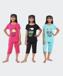 Fit N Fame Kids Nightwear Girls Printed Cotton Blend Price in India ...