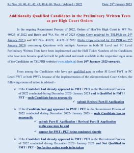 TSLPRB Results 2023 Out, Result Link for Constable, SI Posts