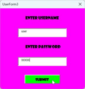 Image result for VBA Submit Button Code